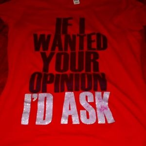 Red top with text